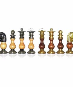 Jeu d'Echecs "Français" en Bois et Laiton Massif