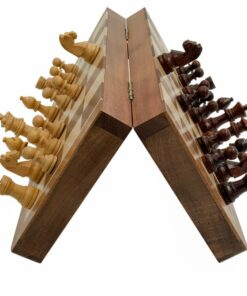 Jeu d'Échecs de voyage magnétique - Échiquier en bois & Pièces d'échecs en bois