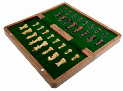 Jeu d'Échecs de voyage magnétique - Échiquier en bois & Pièces d'échecs en bois