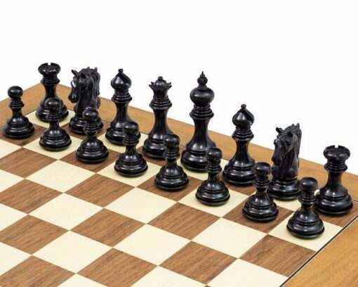 Jeu d'Echecs "Cavalerie" en Bois d'Ebène et Buis