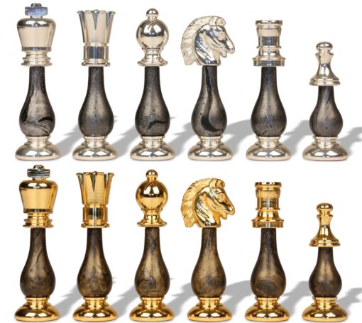 Jeu d'Échecs Fantaisie en Bois et Laiton massif